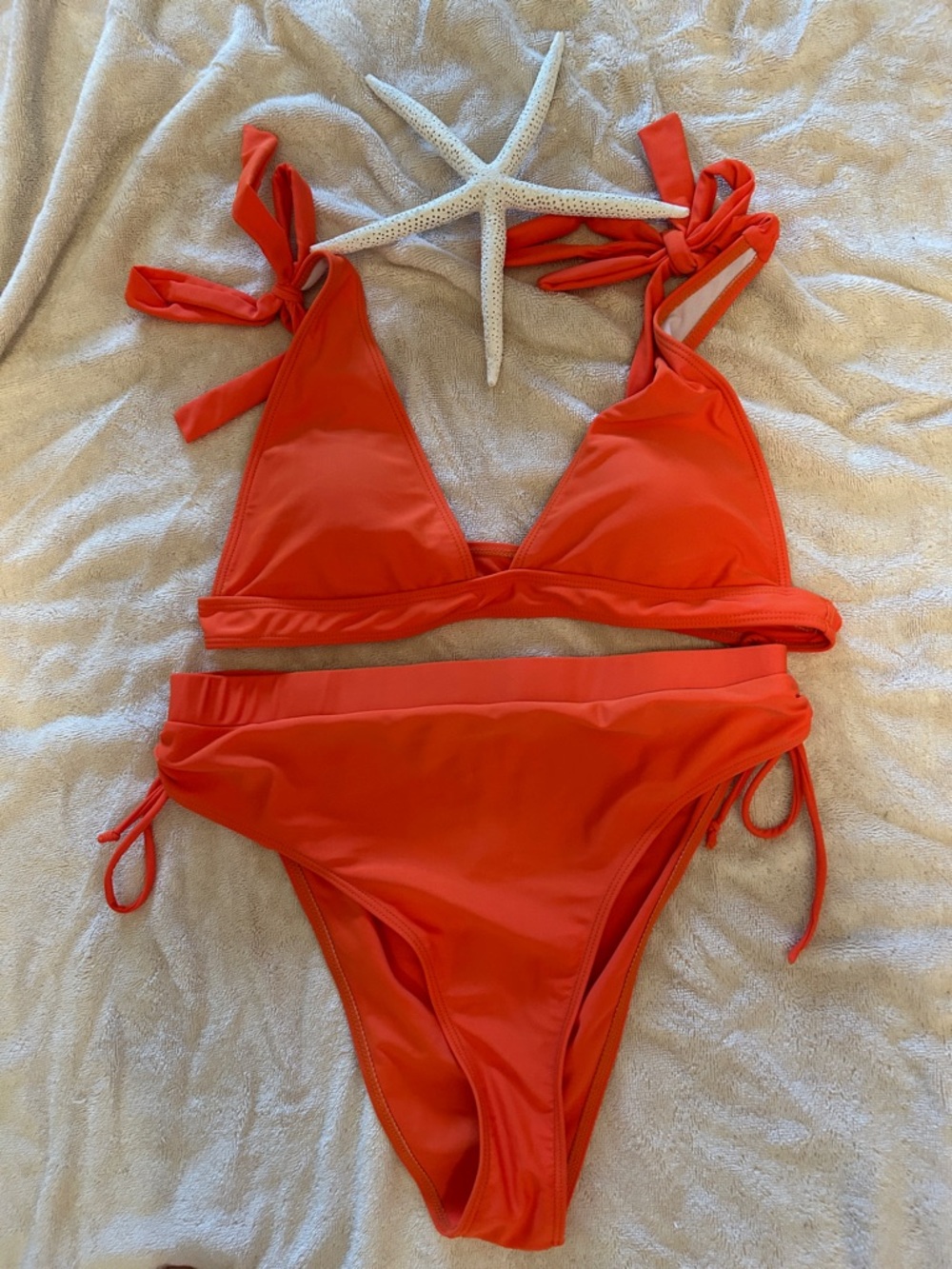 Bright orange Tie-Side Bikini Set